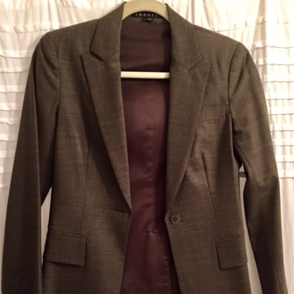 THEORY Gabe B Stretch Wool Blazer - Copper Size 00